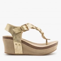 Nature Breeze Braided Buckle Wedges