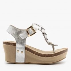 Nature Breeze Braided Buckle Wedges