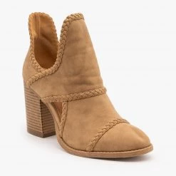 Mata Braided Trim Cutout Booties Newest Arrivals