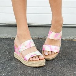 Bamboo Shoes Newest Arrivals Bright Double Strapped Wedges