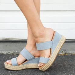 Bamboo Shoes Newest Arrivals Bright Double Strapped Wedges