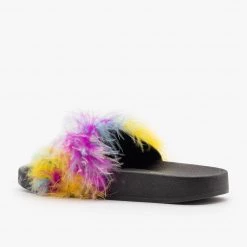 Refresh Bright Feather Boa Slides