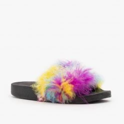 Refresh Bright Feather Boa Slides