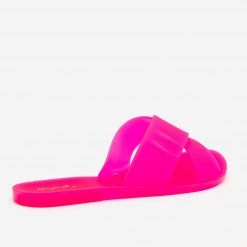 Qupid Shoes Newest Arrivals Bright Jelly Cross Strap Sandals