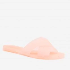 Qupid Shoes Newest Arrivals Bright Jelly Cross Strap Sandals