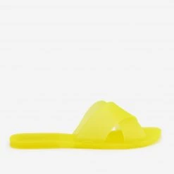 Qupid Shoes Newest Arrivals Bright Jelly Cross Strap Sandals