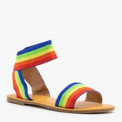 Bamboo Shoes Bright Rainbow Elastic Sandals