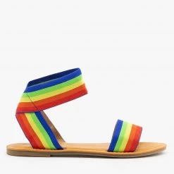 Bamboo Shoes Bright Rainbow Elastic Sandals