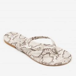 Anna Shoes Newest Arrivals Bright Snake Print Flip Flop Sandals