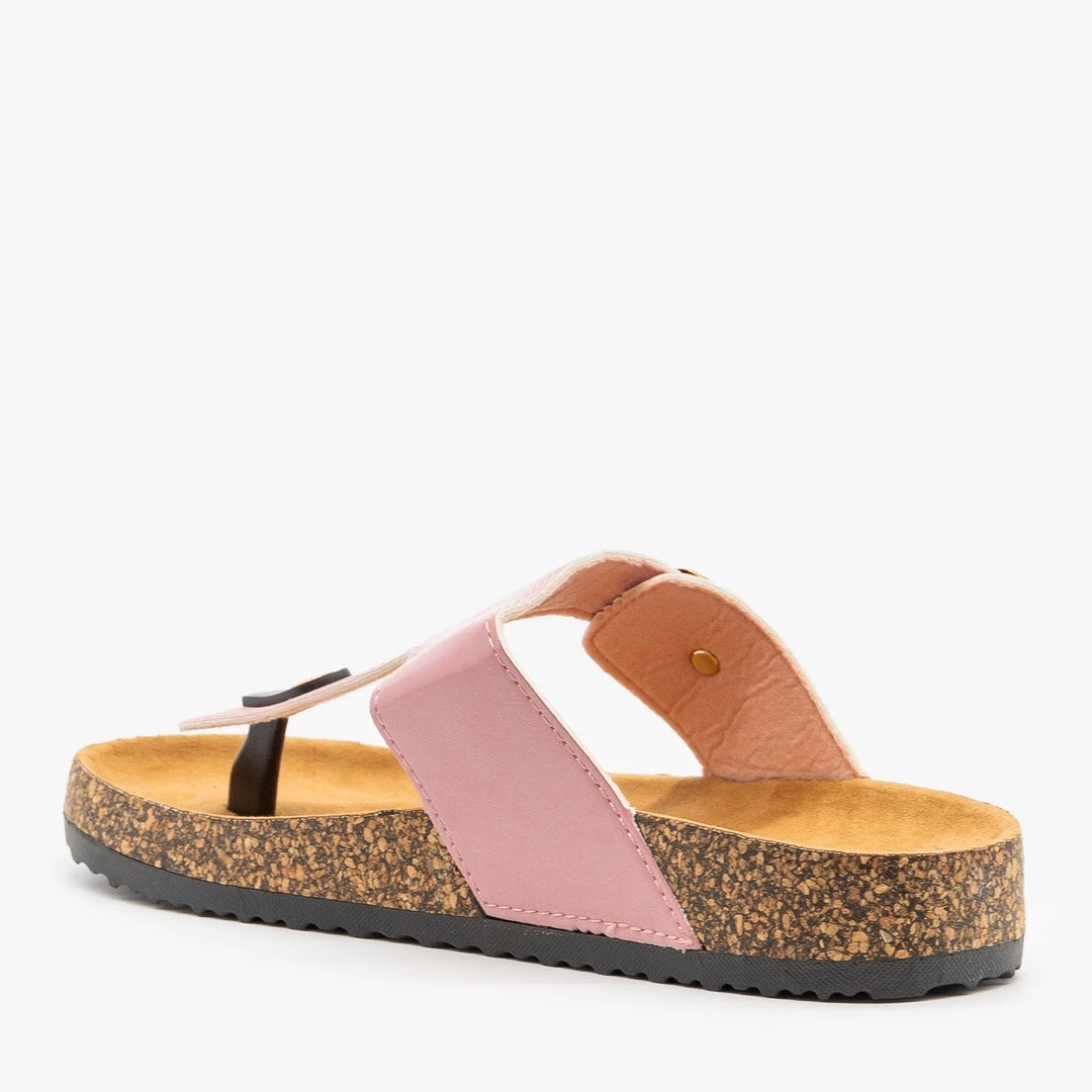 Anna Shoes Bubblegum Pink Buckled Cork Slides Newest Arrivals 3 Anna Shoes Bubblegum Pink Buckled Cork Slides Newest Arrivals