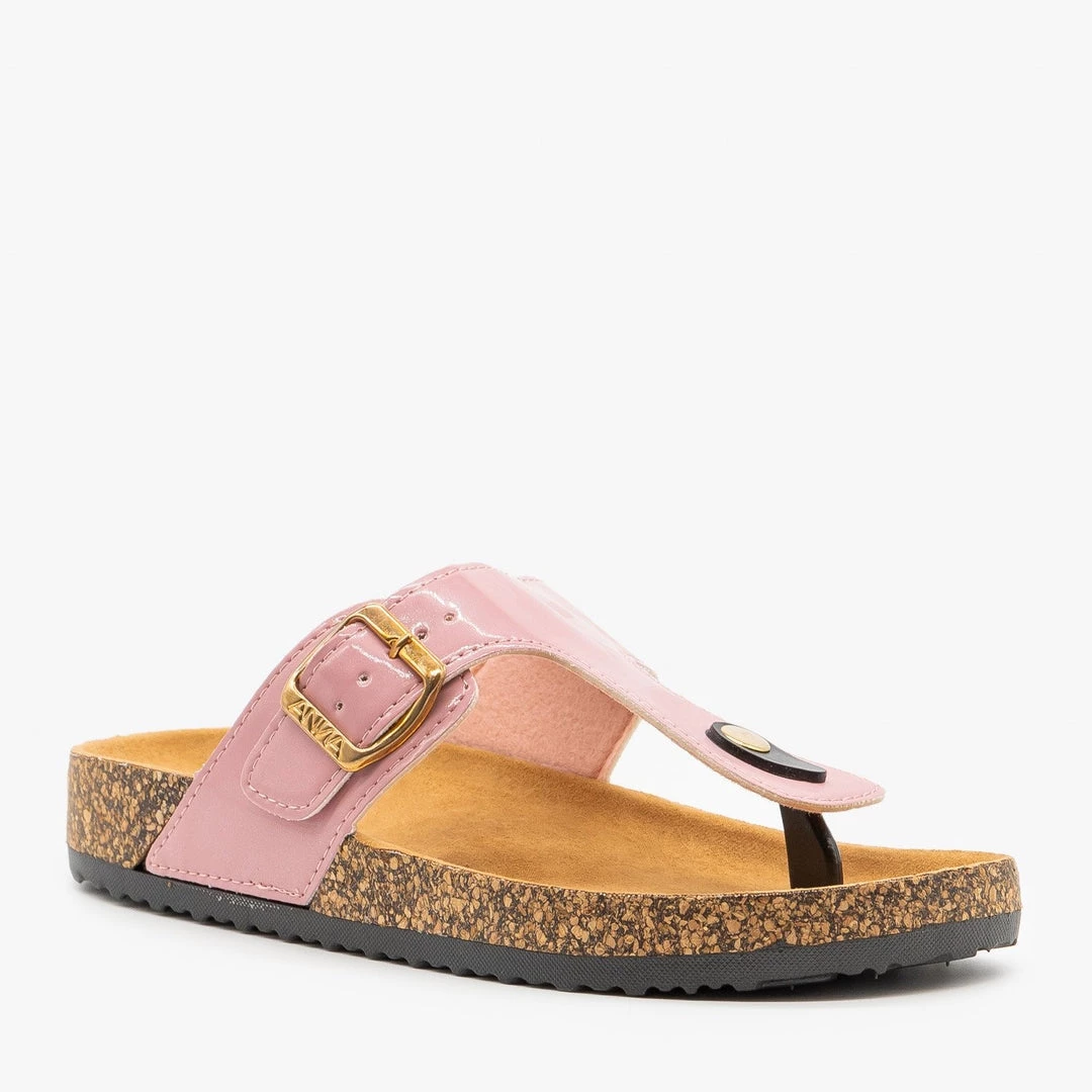 Anna Shoes Bubblegum Pink Buckled Cork Slides Newest Arrivals 2 Anna Shoes Bubblegum Pink Buckled Cork Slides Newest Arrivals