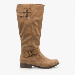 Fashion Focus Buckle Accented Classic Riding Boots FINAL SALE Newest Arrivals