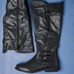 Fashion Focus Buckle Accented Riding Boots