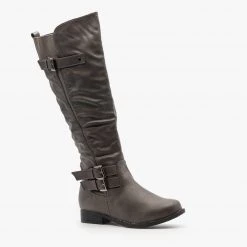 Fashion Focus Buckle Accented Riding Boots