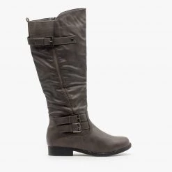 Fashion Focus Buckle Accented Riding Boots
