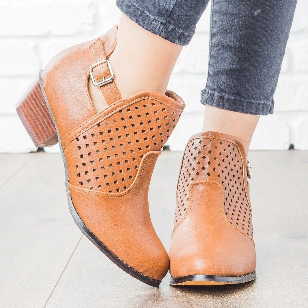 Chase & Chloe Newest Arrivals Buckle And Diamond Bootie 4 Chase & Chloe Newest Arrivals Buckle And Diamond Bootie