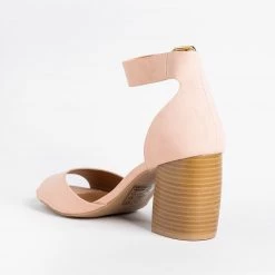 Qupid Shoes Buckle Ankle Strap Chunky Heels