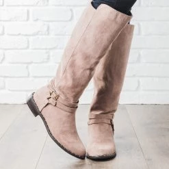 Bamboo Shoes Newest Arrivals Buckle Knee-High Rider Boots