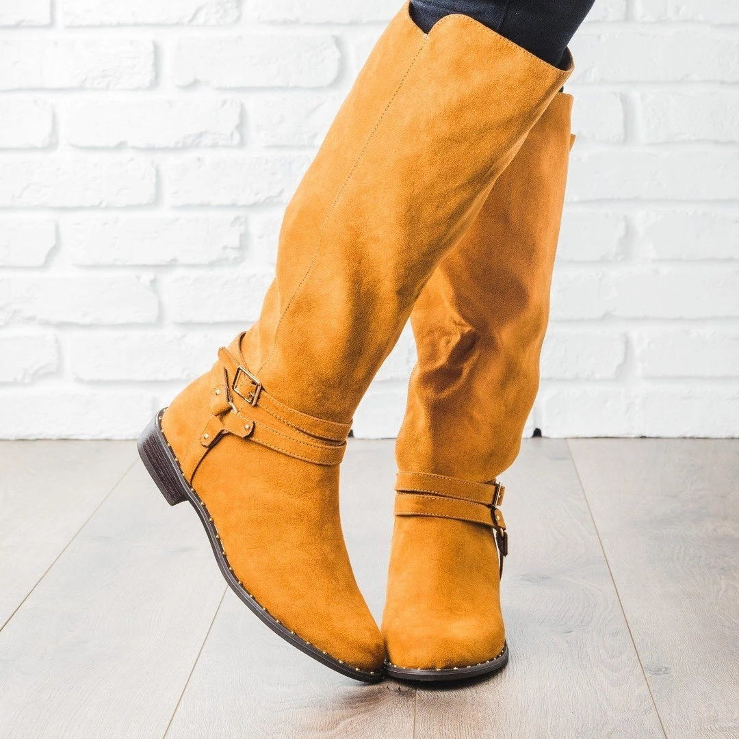 Bamboo Shoes Newest Arrivals Buckle Knee-High Rider Boots 2 Bamboo Shoes Newest Arrivals Buckle Knee-High Rider Boots