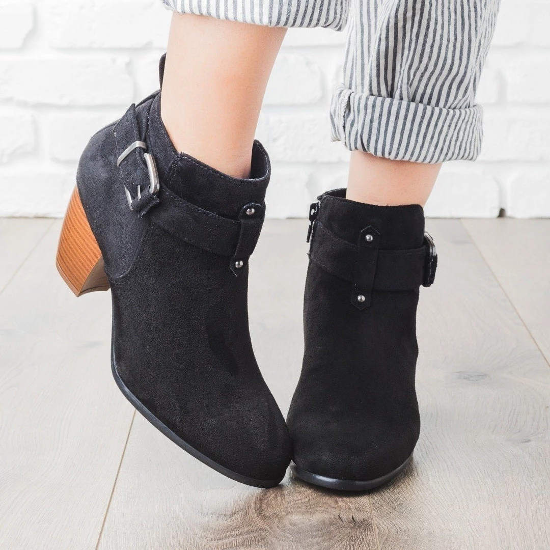 Qupid Shoes Buckled Chunky Heel Booties 8 Qupid Shoes Buckled Chunky Heel Booties