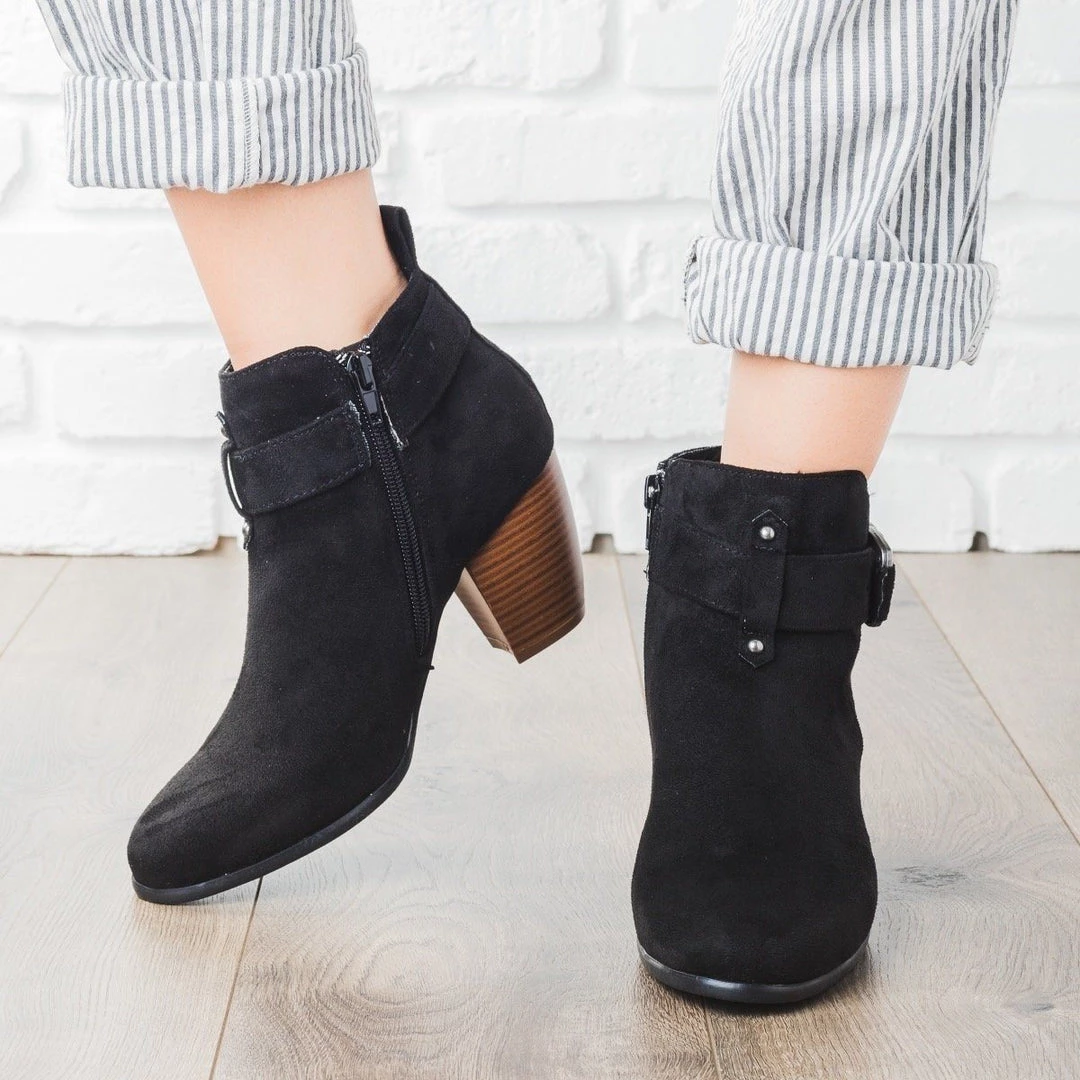 Qupid Shoes Buckled Chunky Heel Booties 5 Qupid Shoes Buckled Chunky Heel Booties
