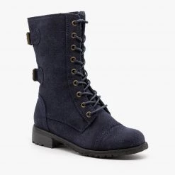 Wild Diva Shoes Buckled Classic Combat Boots Newest Arrivals