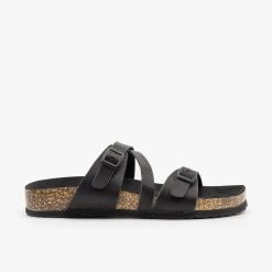 Qupid Shoes Buckled Criss-Cross Slides