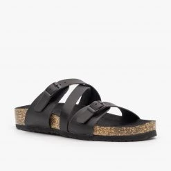 Qupid Shoes Buckled Criss-Cross Slides