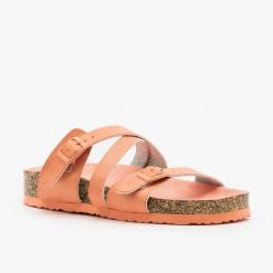 Qupid Shoes Buckled Criss-Cross Slides