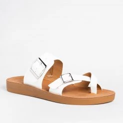 Top Moda Newest Arrivals Buckled Criss Cross Toe Hold Sandals