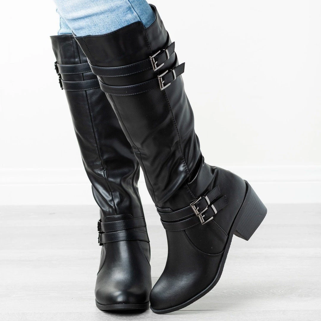 Fashion Focus Newest Arrivals Buckled Heeled Riding Boots 4 Fashion Focus Newest Arrivals Buckled Heeled Riding Boots