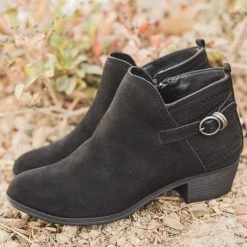 Shoelala Newest Arrivals Buckled Laser-Cut Booties