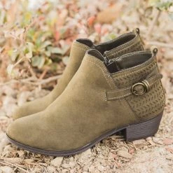 Shoelala Newest Arrivals Buckled Laser-Cut Booties