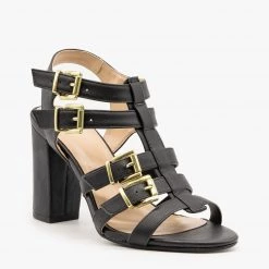 Delicious Shoes Newest Arrivals Buckled Open Toe Heels