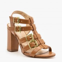 Delicious Shoes Newest Arrivals Buckled Open Toe Heels