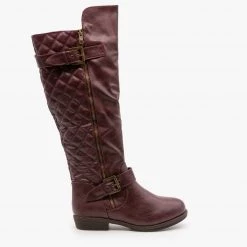 Glaze Buckled Quilted Riding Boots Newest Arrivals