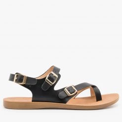 Forever Buckled Slingback Toe Hold Sandals