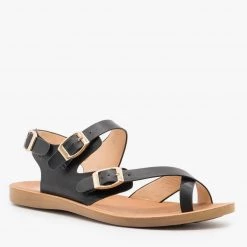 Forever Buckled Slingback Toe Hold Sandals