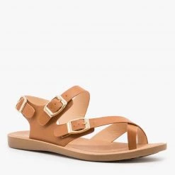 Forever Buckled Slingback Toe Hold Sandals
