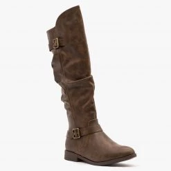 Yoki Buckled Slouchy Riding Boots