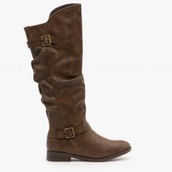 Yoki Buckled Slouchy Riding Boots