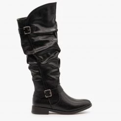 Yoki Buckled Slouchy Riding Boots