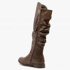 Yoki Buckled Slouchy Riding Boots