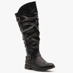 Yoki Buckled Slouchy Riding Boots