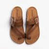 Bamboo Shoes Buckled Strap Toe-Hold Cork Slides