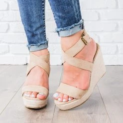 Beast Shoes Newest Arrivals Buena Strappy Espadrille Wedges