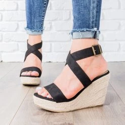 Beast Shoes Newest Arrivals Buena Strappy Espadrille Wedges