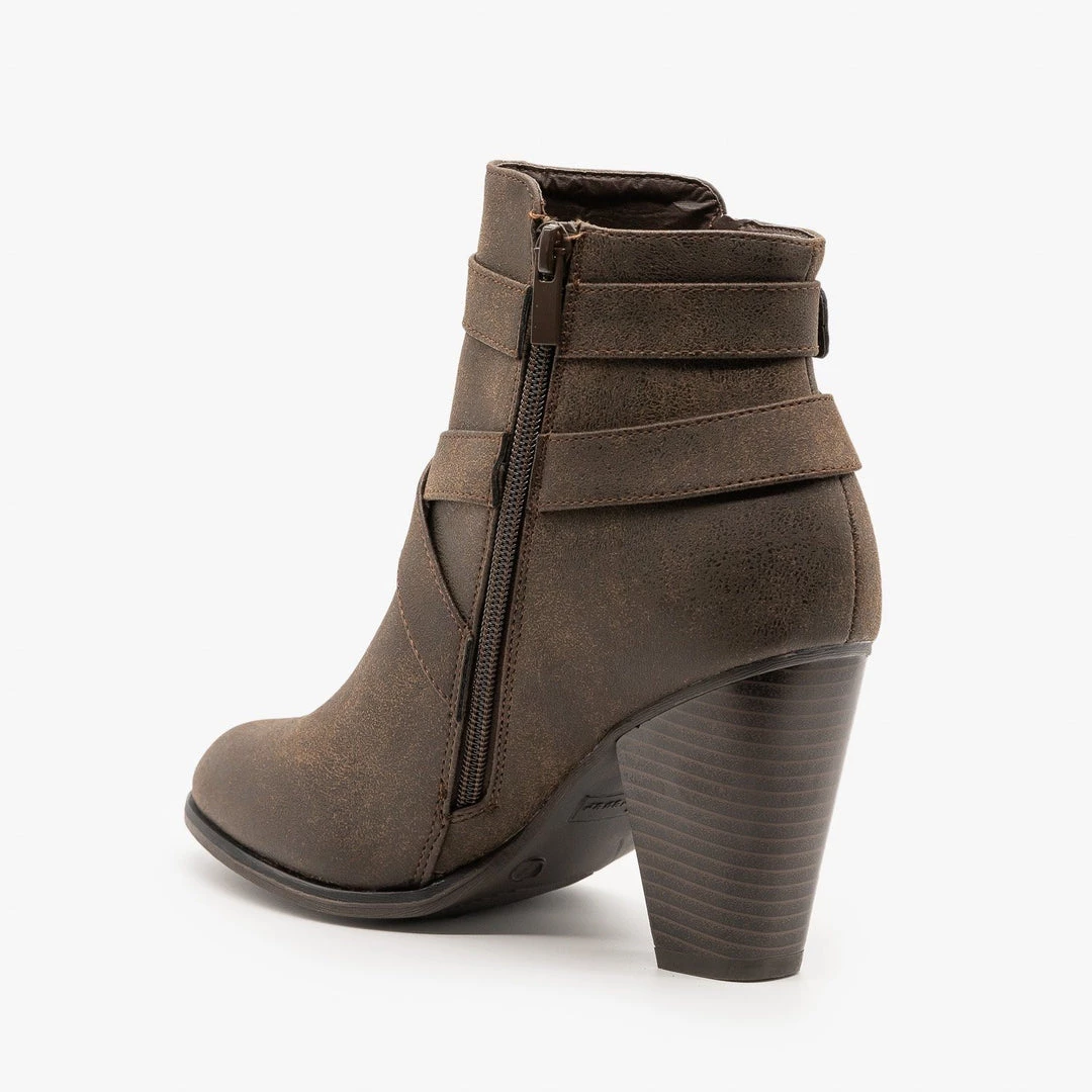 Forever Newest Arrivals Burnished Cross Strap Booties FINAL SALE 6 Forever Newest Arrivals Burnished Cross Strap Booties FINAL SALE