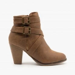 Forever Newest Arrivals Burnished Cross Strap Booties FINAL SALE