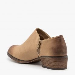 Mata Burnished Toe Low Ankle Booties Newest Arrivals